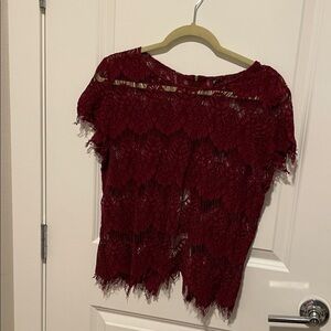 Elegant Lace Burgundy Top